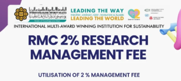 Utilisation of 2% RMC Management Fee from Sponsored Research Registration